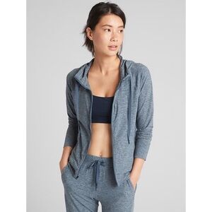 GapFit Full-Zip Hoodie in Brushed Tech Jersey | Deep Sailor Blue